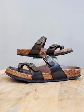 Women's EU 40 Regular US 9 Birkenstock Mayari Birko-Flor Sandals Bronze Toffee